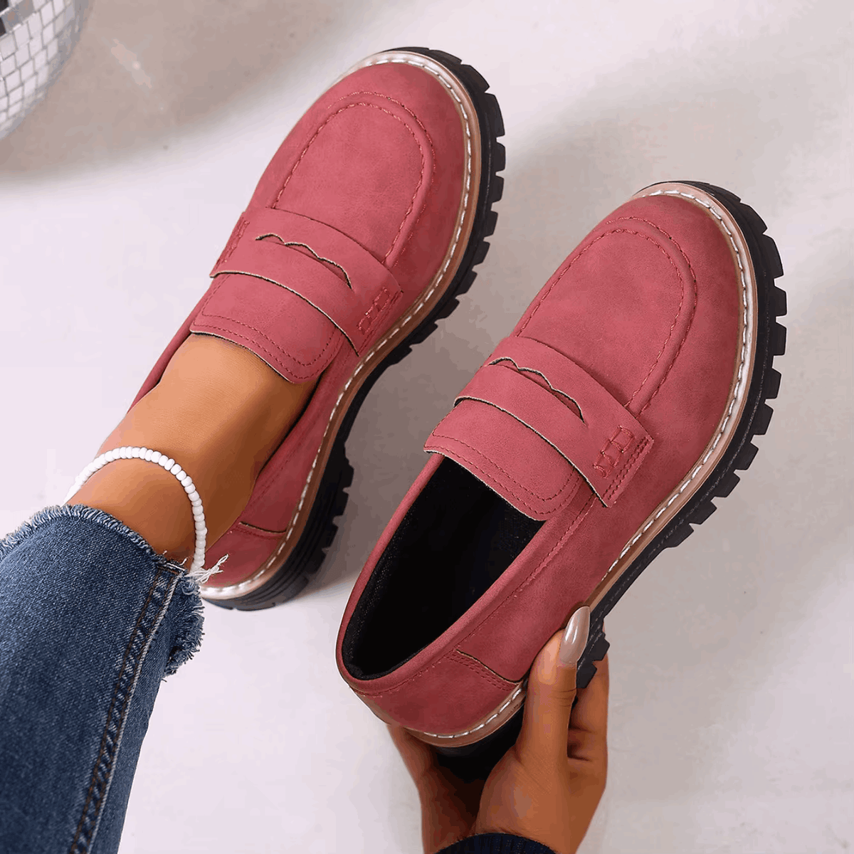 Séraphine | Mocassins à plateau style college