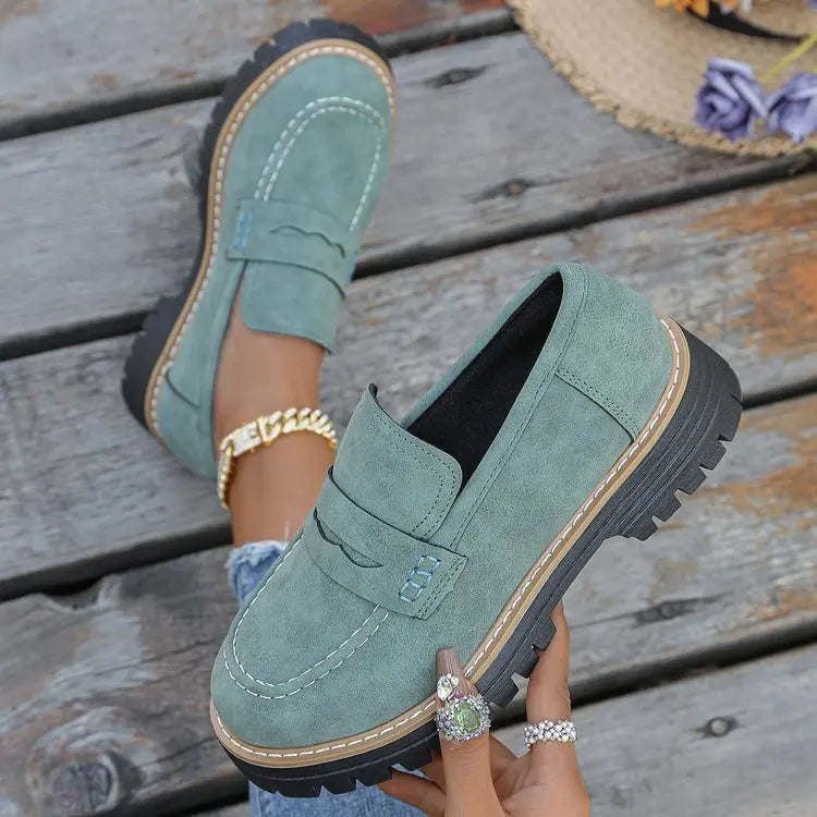 Séraphine | Mocassins à plateau style college