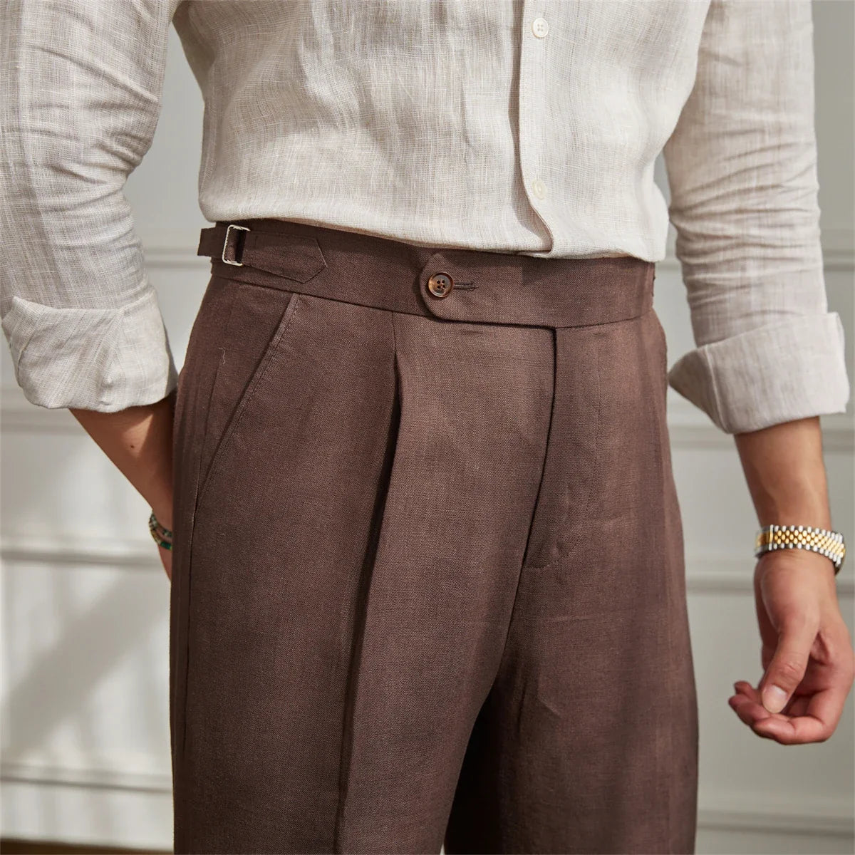 Hector | Pantalon à pinces en lin