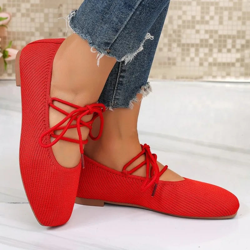 Annick | Ballerines à lacets croisés