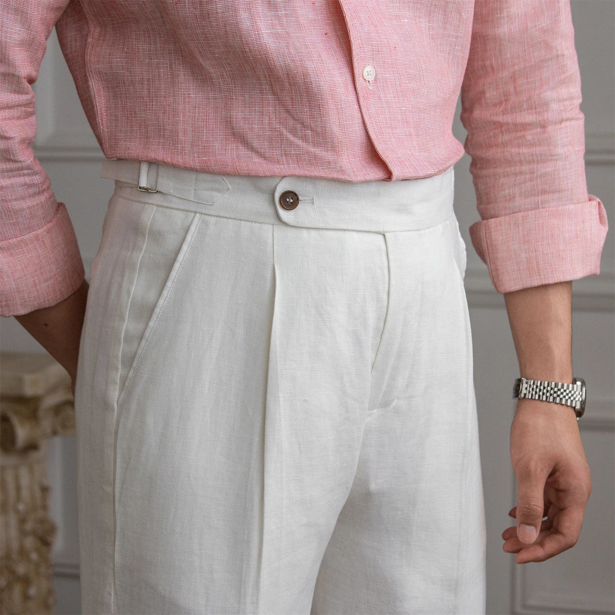 Hector | Pantalon à pinces en lin