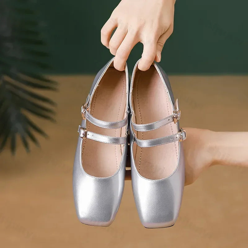Violaine | Ballerines à bride et bout carré