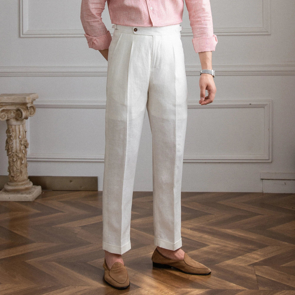 Hector | Pantalon à pinces en lin