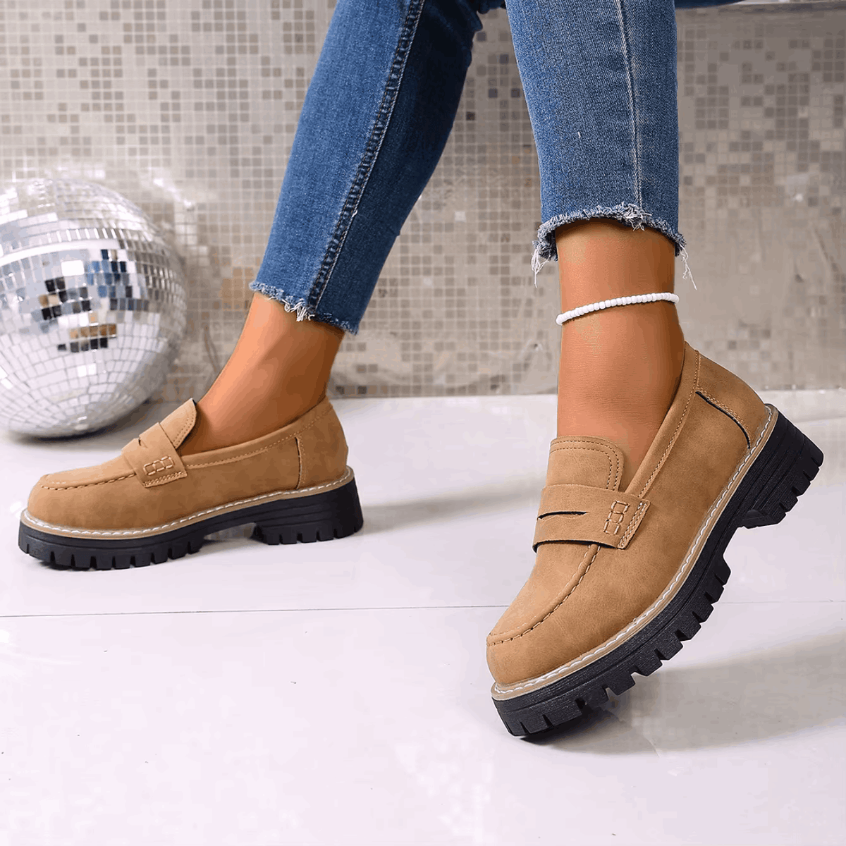 Séraphine | Mocassins à plateau style college