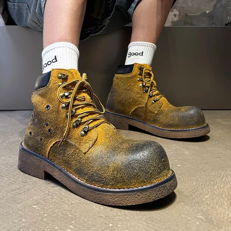 Marcel | Bottine sportive en croûte de cuir