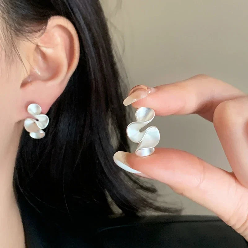 Boucles d'oreilles en argent et or 18K