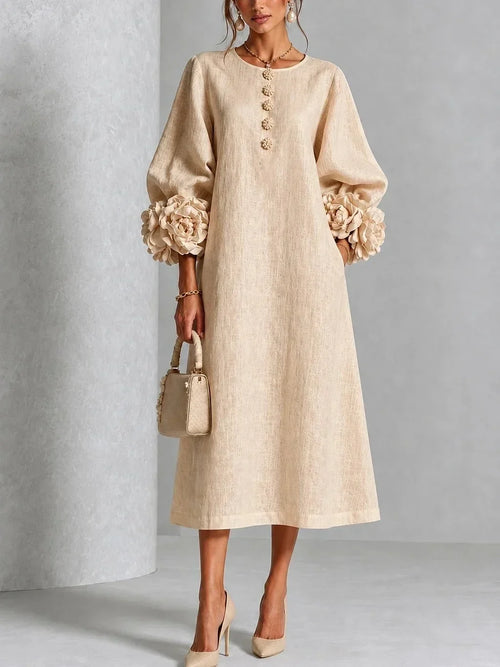 Apolline | Robe midi fleurie Abricot