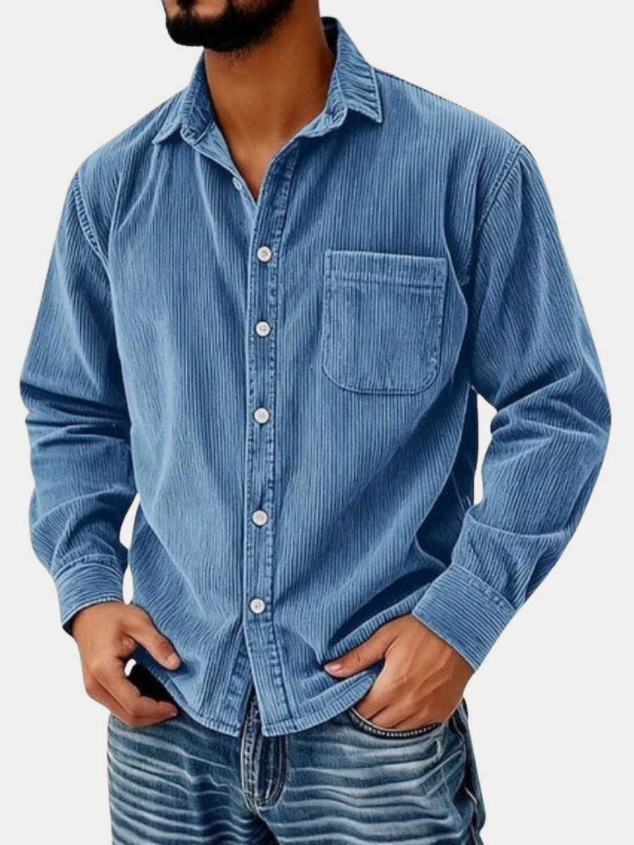 Nicolas | Chemise boutonnée en velours côtelé pour homme
