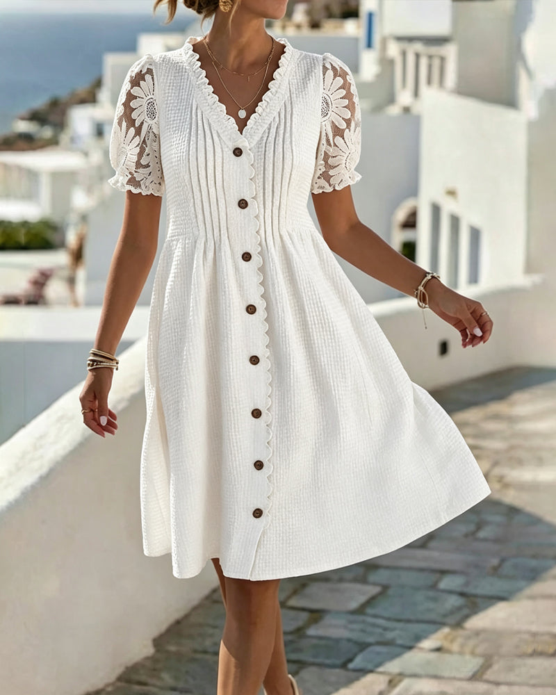 Deneke | Robe midi à manches ballon