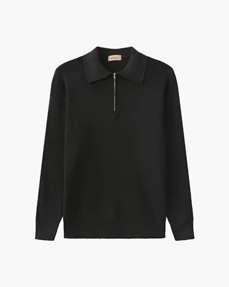 Denis | Pull en maille col zippé
