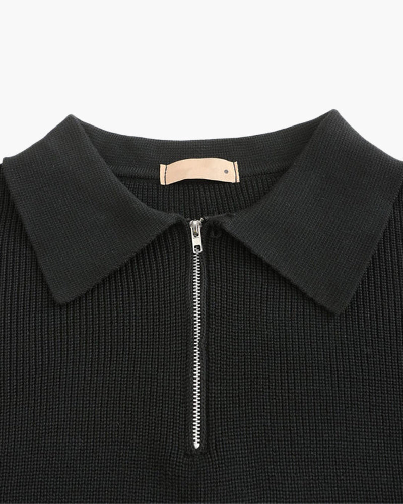 Denis | Pull en maille col zippé