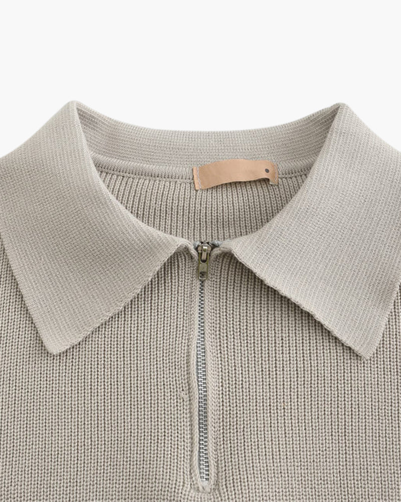 Denis | Pull en maille col zippé