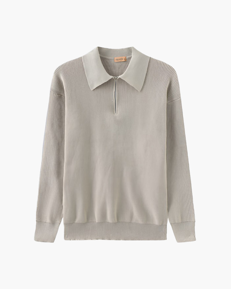 Denis | Pull en maille col zippé