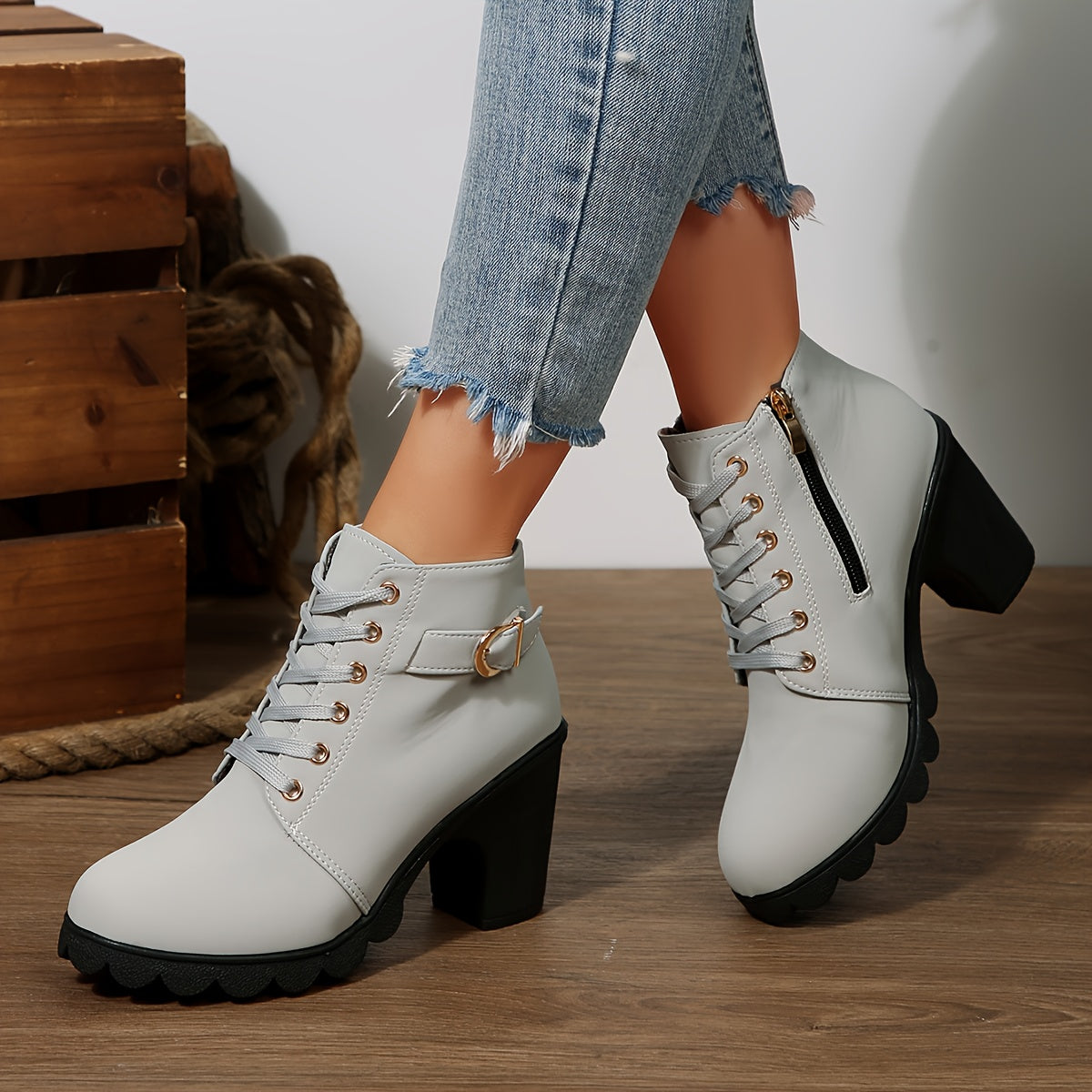 Philomène | Bottines lacées à œillets