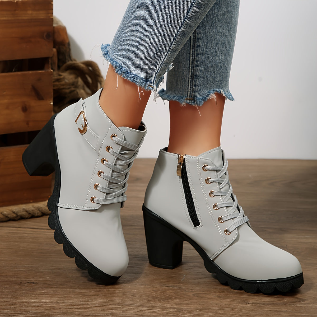 Philomène | Bottines lacées à œillets