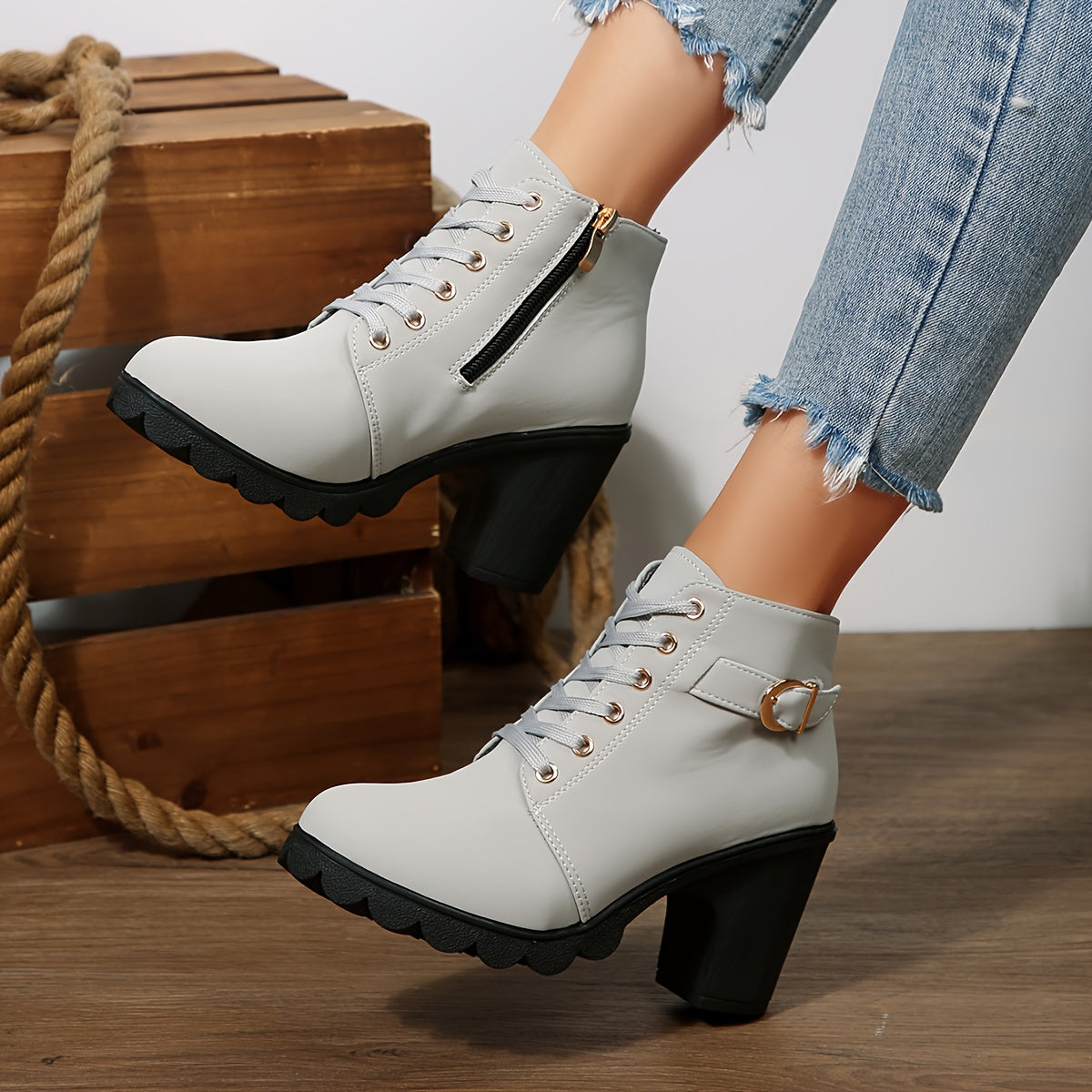 Philomène | Bottines lacées à œillets