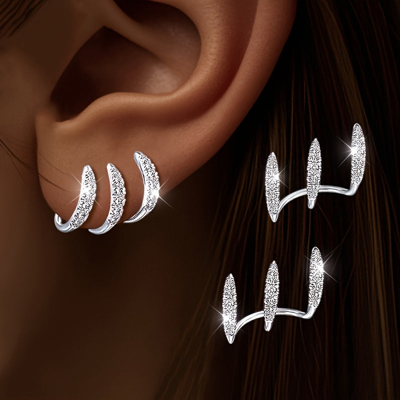 Flora - Élégante boucle d’oreille triple au design sophistiqué