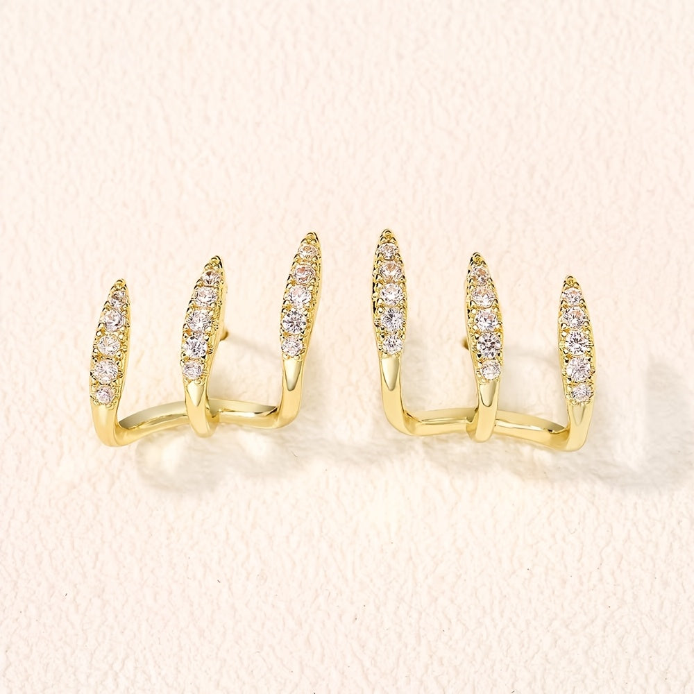 Flora - Élégante boucle d’oreille triple au design sophistiqué