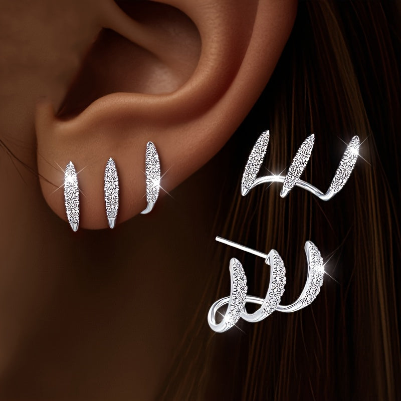 Flora - Élégante boucle d’oreille triple au design sophistiqué
