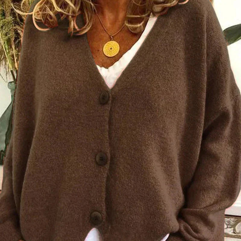 Cerise | Cardigan boutonné col V