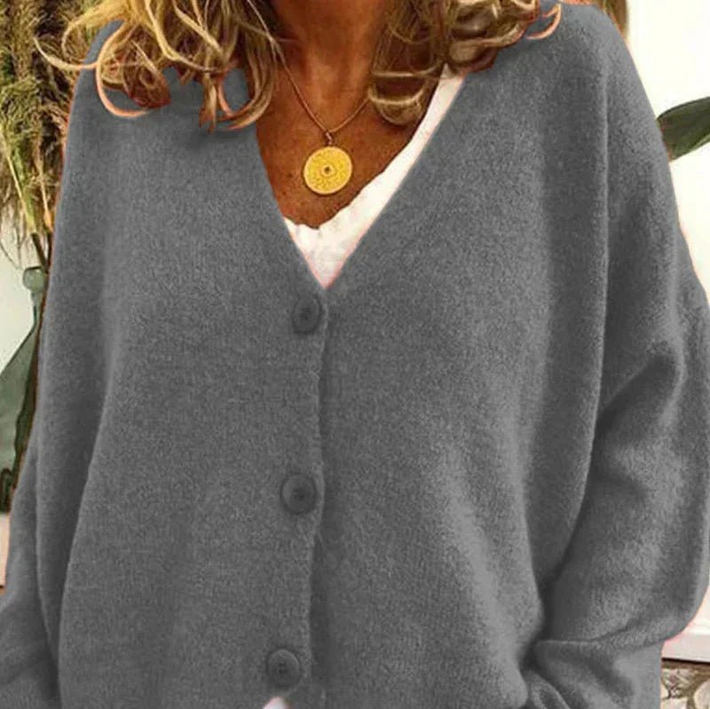 Cerise | Cardigan boutonné col V