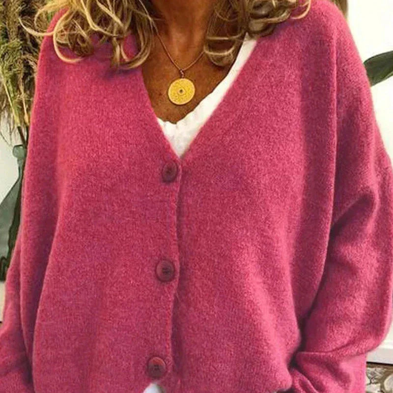 Cerise | Cardigan boutonné col V