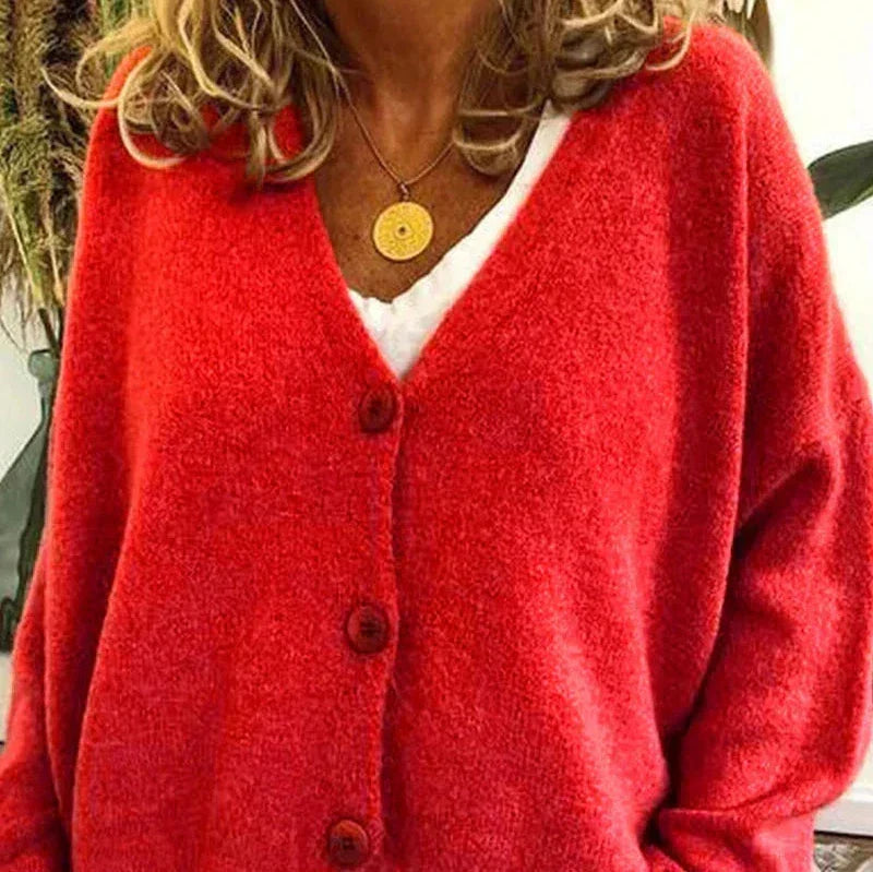 Cerise | Cardigan boutonné col V
