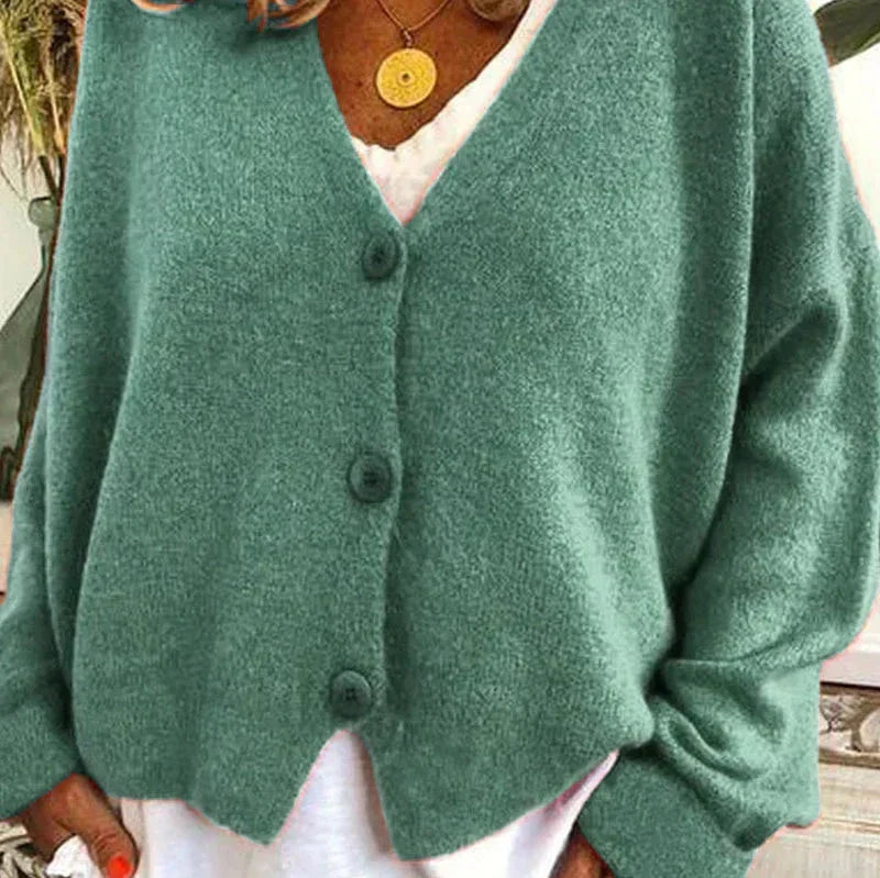 Cerise | Cardigan boutonné col V
