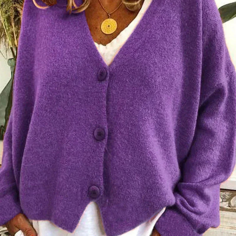 Cerise | Cardigan boutonné col V