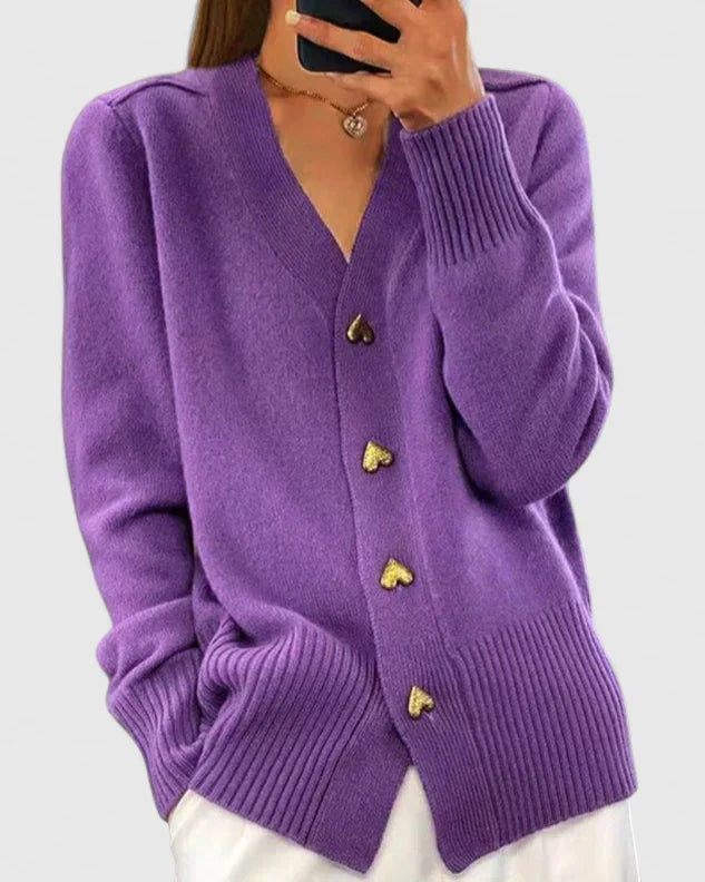 Célimène | Cardigan à boutons cœur