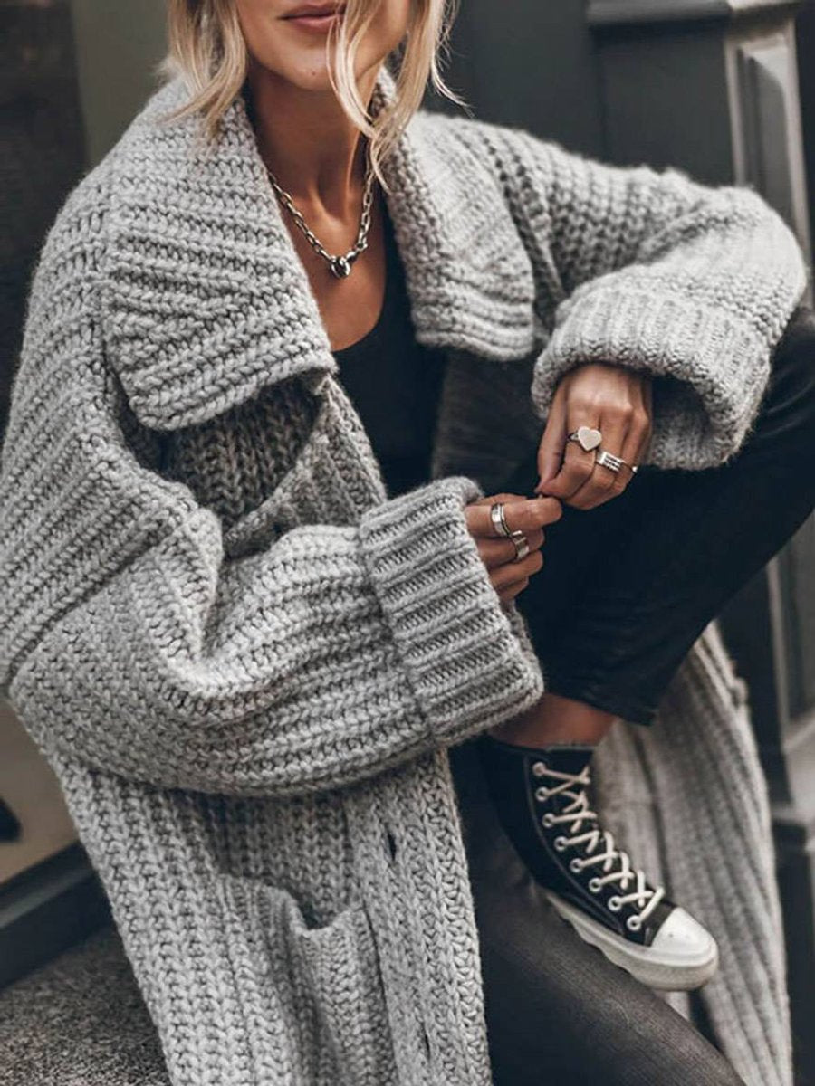 Cécile | Long cardigan à revers