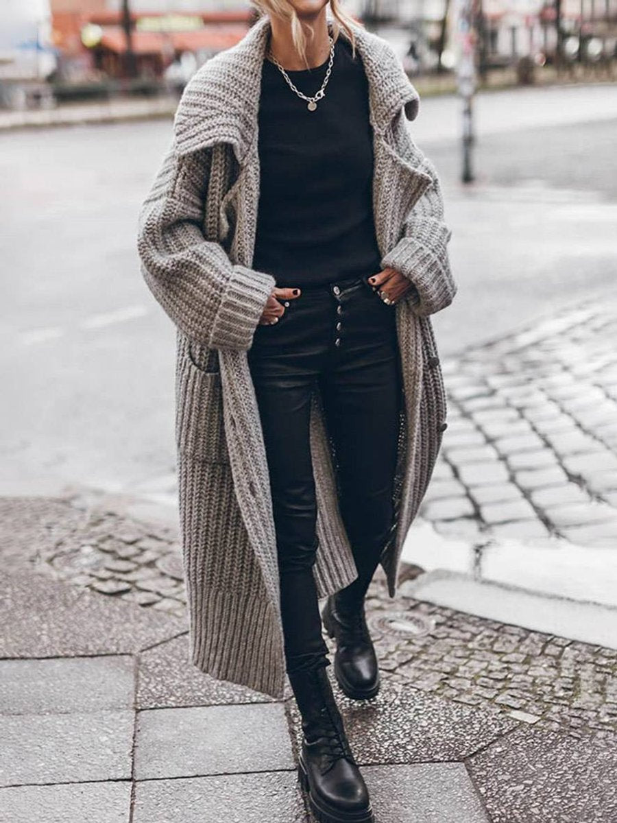 Cécile | Long cardigan à revers