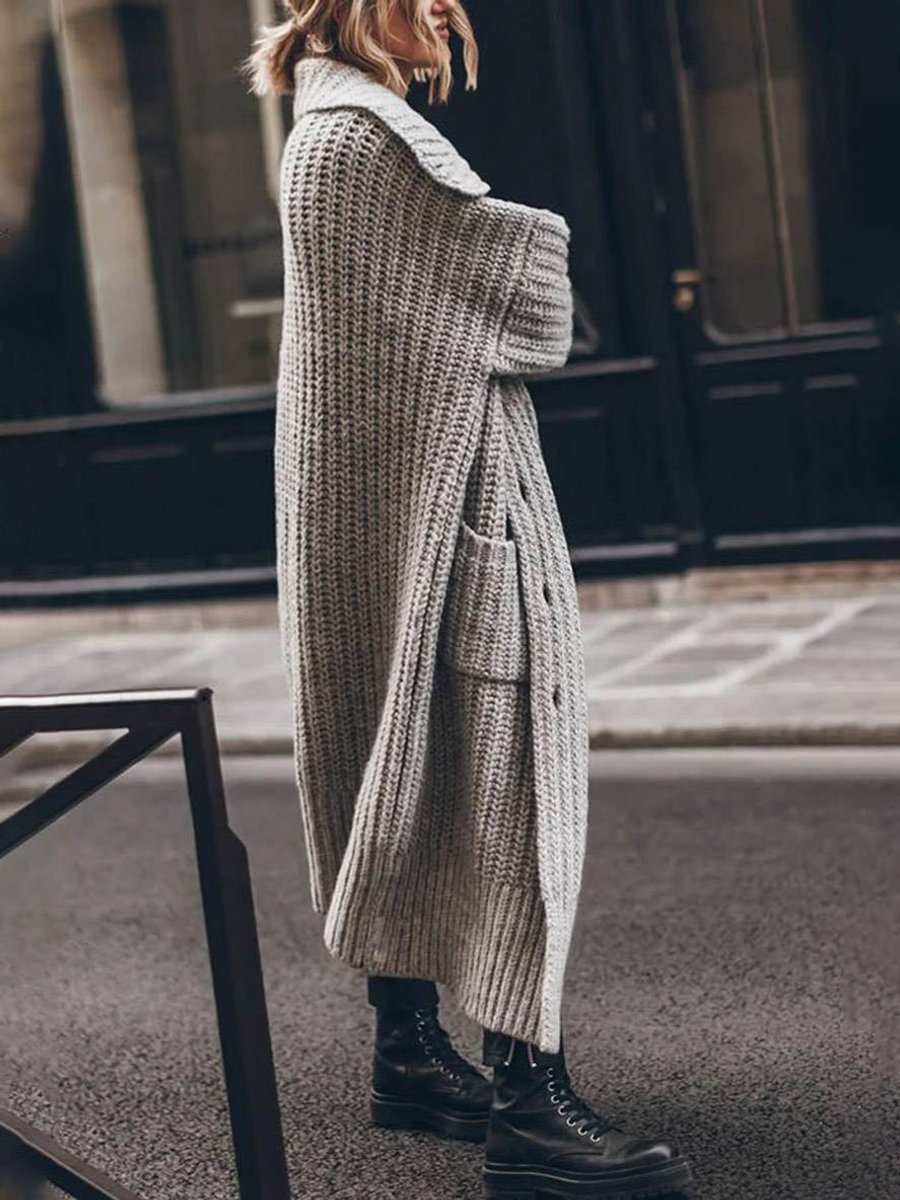 Cécile | Long cardigan à revers