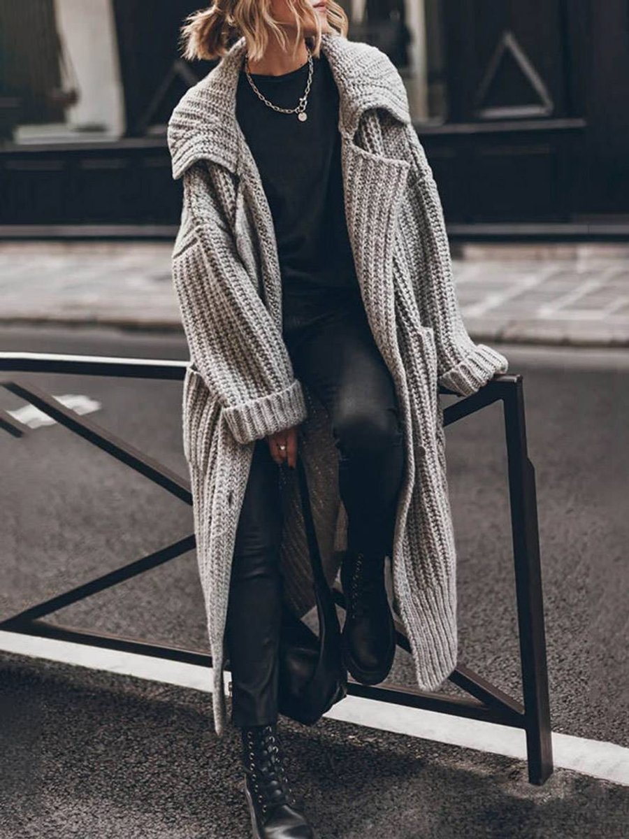 Cécile | Long cardigan à revers