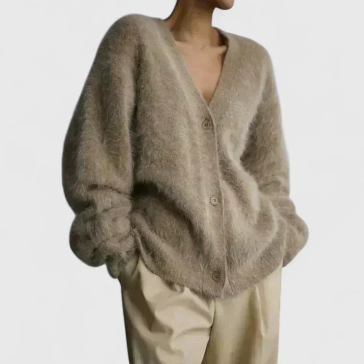 Cyrine | Cardigan brossé col V