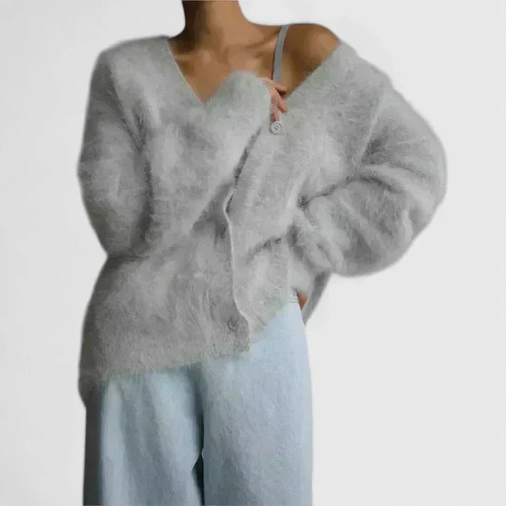 Cyrine | Cardigan brossé col V