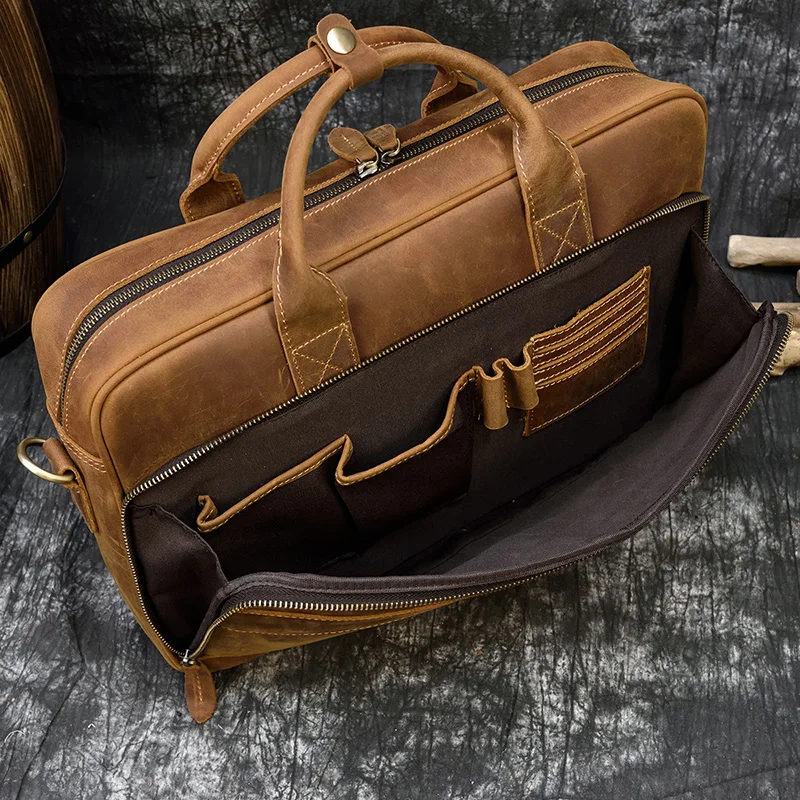 Zénon | Cartable vintage en cuir
