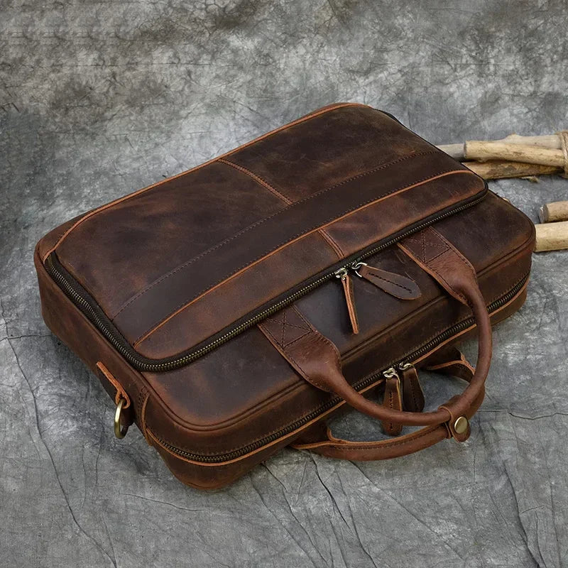 Zénon | Cartable vintage en cuir