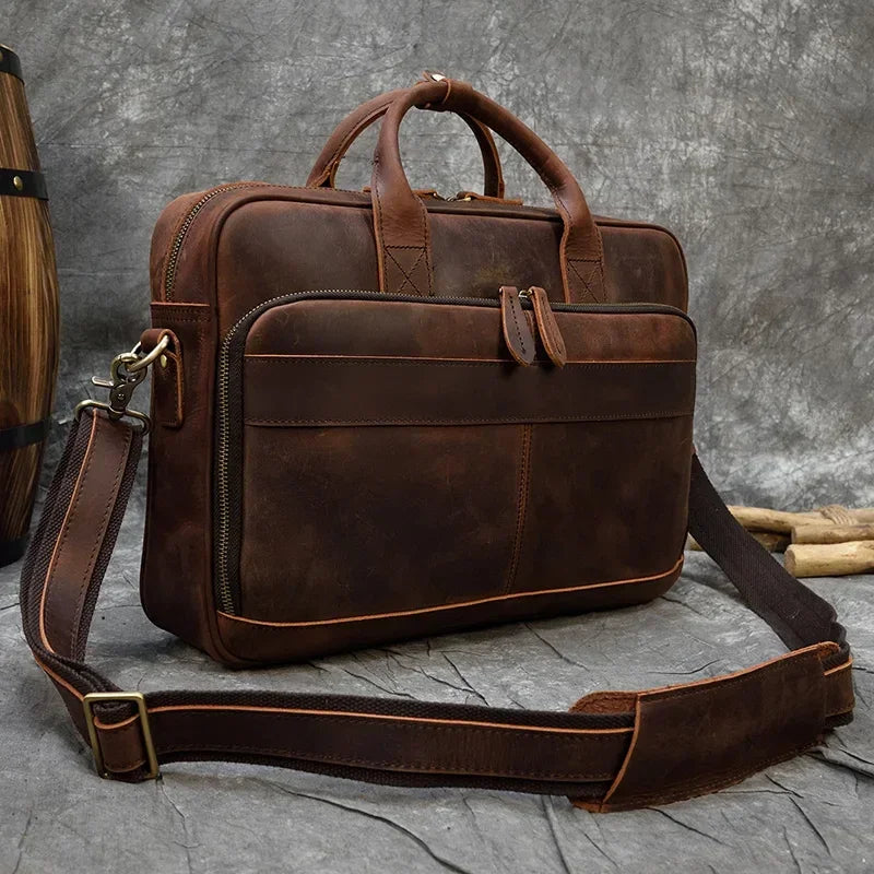 Zénon | Cartable vintage en cuir