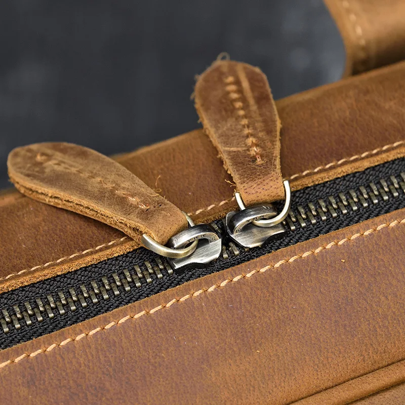 Zénon | Cartable vintage en cuir