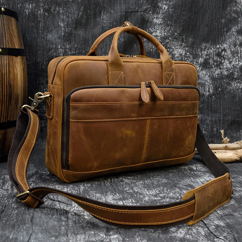 Zénon | Cartable vintage en cuir
