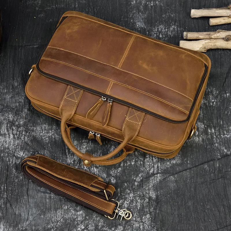 Zénon | Cartable vintage en cuir