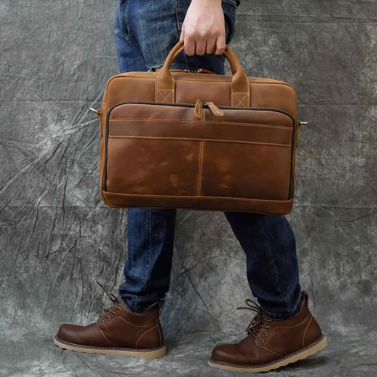 Zénon | Cartable vintage en cuir