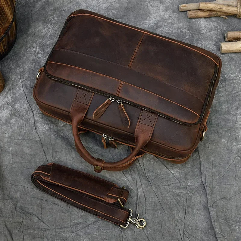 Zénon | Cartable vintage en cuir