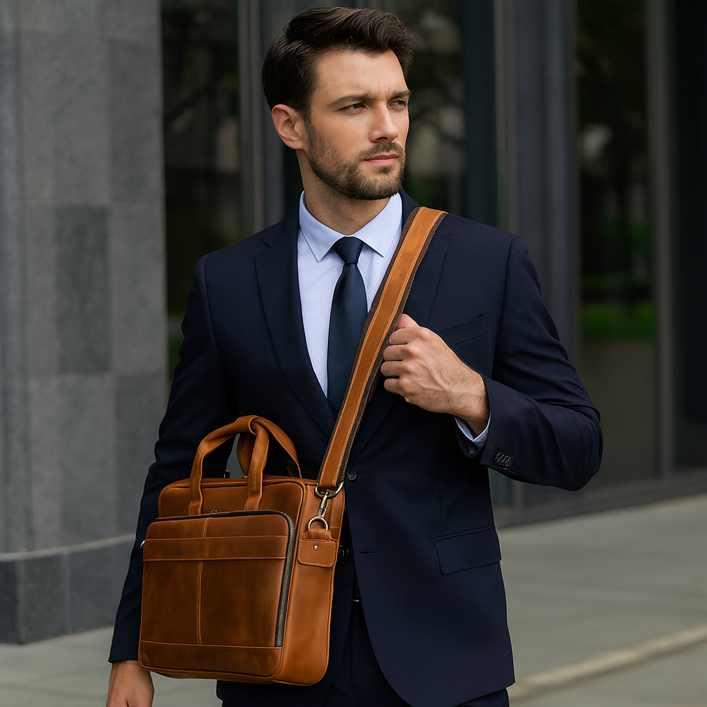 Zénon | Cartable vintage en cuir