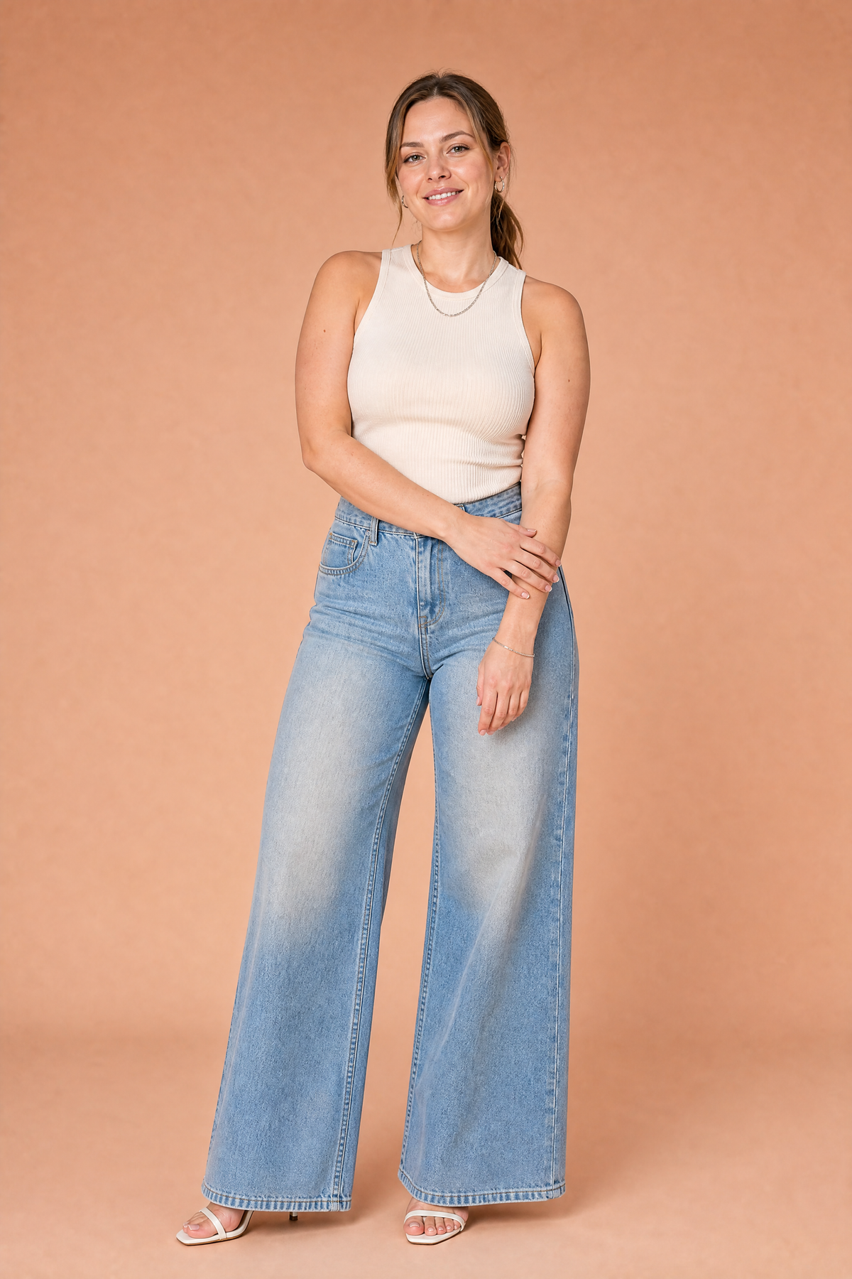 Hermine | Jean ample jambe droite