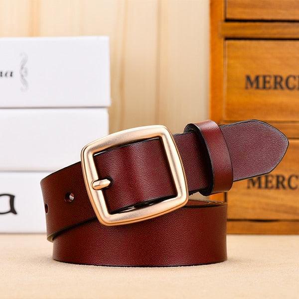 Marlène | Ceinture classique en cuir véritable