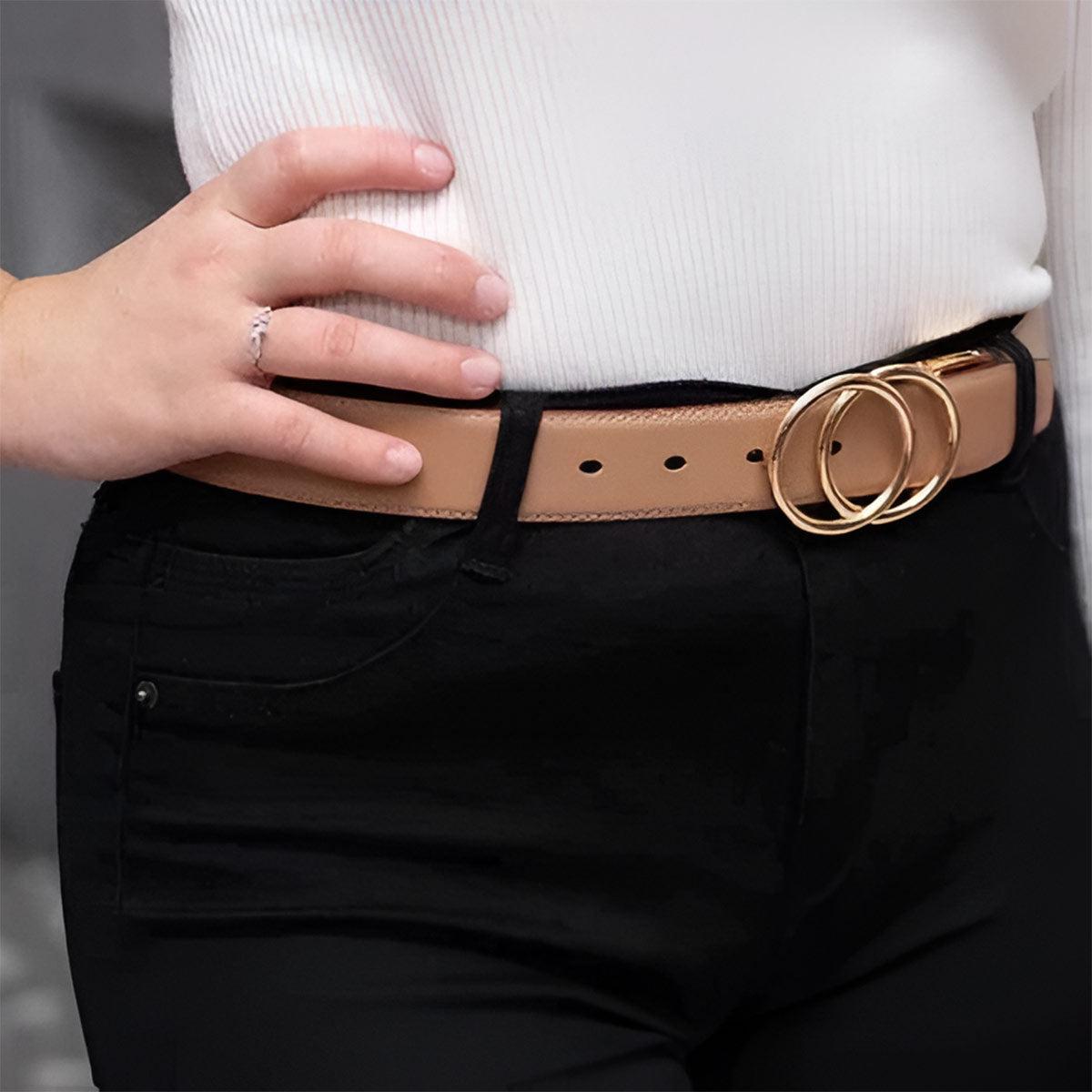 Marianne | Ceinture réversible double anneau