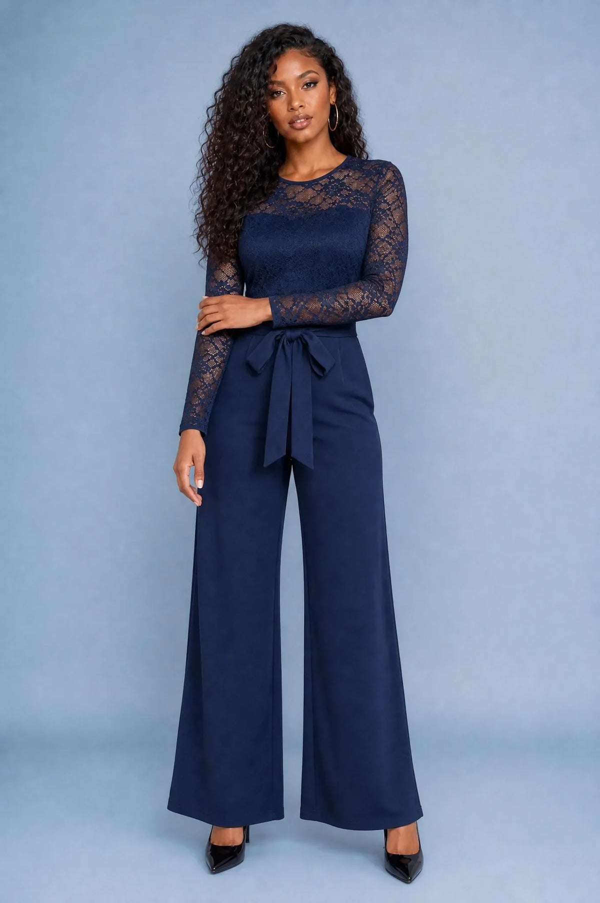 Mélusine | Combinaison dentelle jambes larges