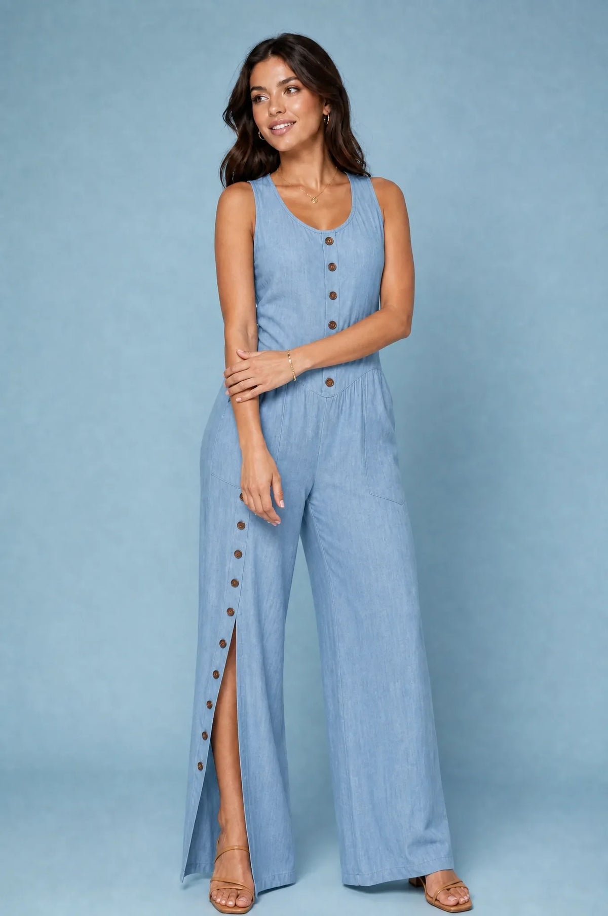 Melinda | Combinaison boutonnée sans manches